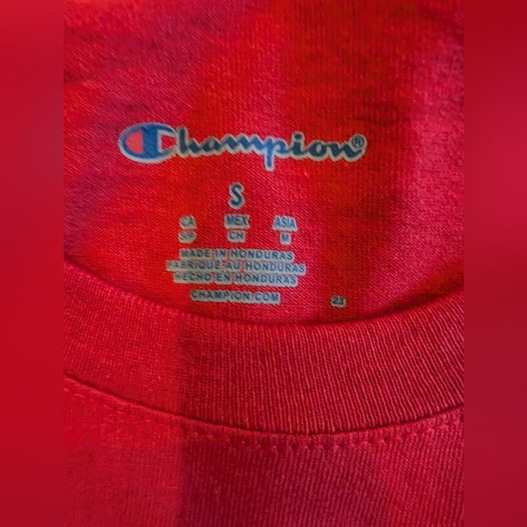 Champion red Crew Neck Short Sleeve star Graphic T-Shirt unisex S - Picture 7 of 14